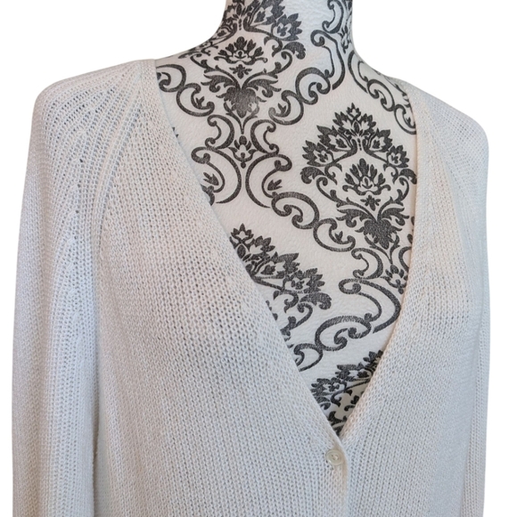 Aritzia Wilfred Granada Cardigan Preppy Clean Girl Boyfriend Womens M Ivory - Picture 7 of 12